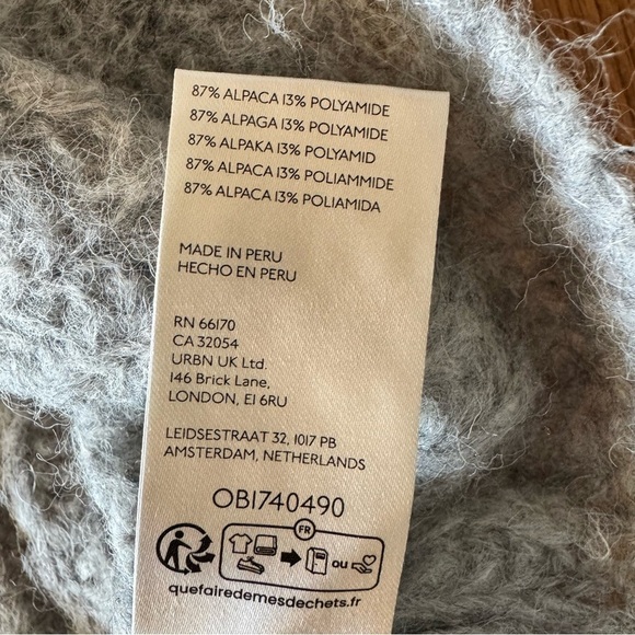 Free People Revolve Small Laverne Tunic Alpaca Sweater Gray Oversize Turtleneck - Picture 5 of 8